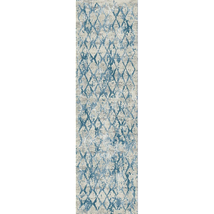 Dynamic Rugs QUARTZ Ivory/Blue 27039 2ft. 2in. x 7ft. 7in. Rect. Rug