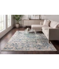 Dynamic Rugs QUARTZ Ivory/Blue 27039 2ft. 2in. x 7ft. 7in. Rect. Rug