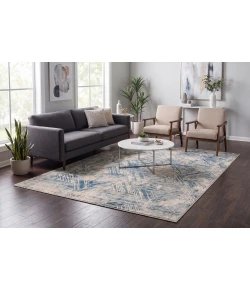 Dynamic Rugs QUARTZ Beige/Blue 27041 2ft. 2in. x 7ft. 7in. Rect. Rug