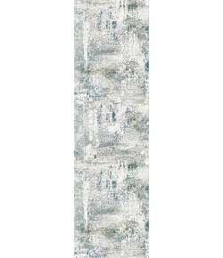 Dynamic Rugs QUARTZ Ivory/Blue 27050 2ft. 2in. x 7ft. 7in. Rect. Rug