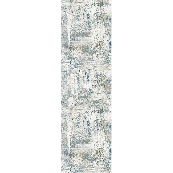 Dynamic Rugs QUARTZ Ivory/Blue 27050 2ft. 2in. x 7ft. 7in. Rect. Rug