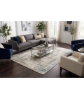 Dynamic Rugs QUARTZ Ivory/Blue 27050 2ft. 2in. x 7ft. 7in. Rect. Rug