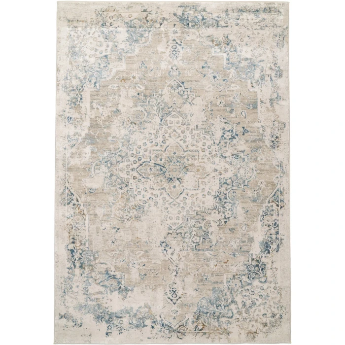 Dynamic Rugs QUARTZ Ivory/Grey/Blue 27064 2ft. x 3ft. 11in. Rect. Rug