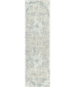 Dynamic Rugs QUARTZ Ivory/Grey/Blue 27064 2ft. 2in. x 7ft. 7in. Rect. Rug