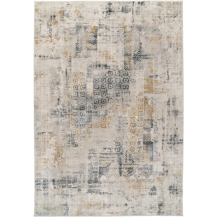 Dynamic Rugs QUARTZ Ivory/Slate 27071 3ft. 11in. x 5ft. 7in. Rect. Rug
