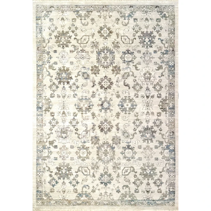 Dynamic Rugs REFINE Cream/Grey/Blue 4634 2ft. 2in. x 7ft. 7in. Rect. Rug
