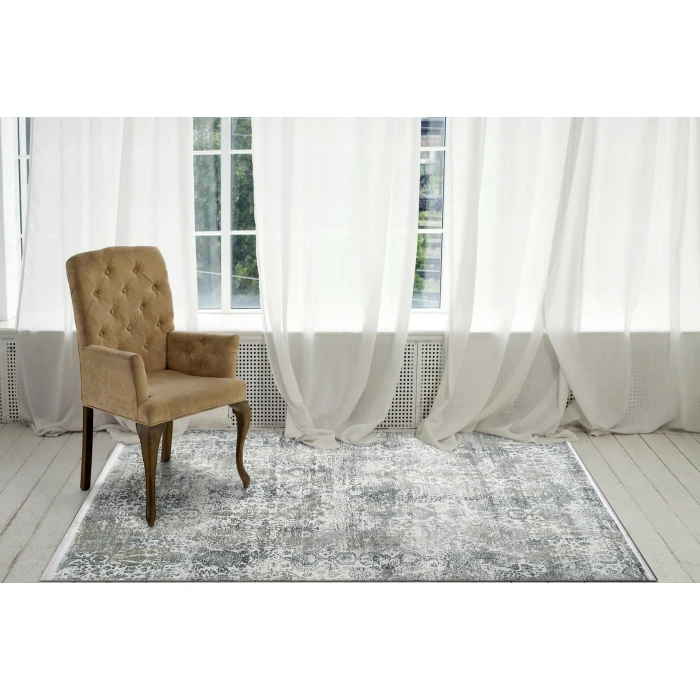 Dynamic Rugs RUBY Ivory/Grey 2162 5ft. 3in. x 7ft. 7in. Rect. Rug