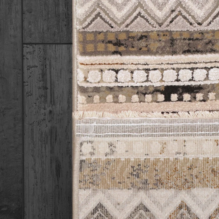 Dynamic Rugs RUBY Ivory/Taupe/Grey 2182 5ft. 3in. x 7ft. 7in. Rect. Rug
