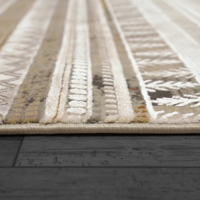 Dynamic Rugs RUBY Ivory/Taupe/Grey 2182 5ft. 3in. x 7ft. 7in. Rect. Rug