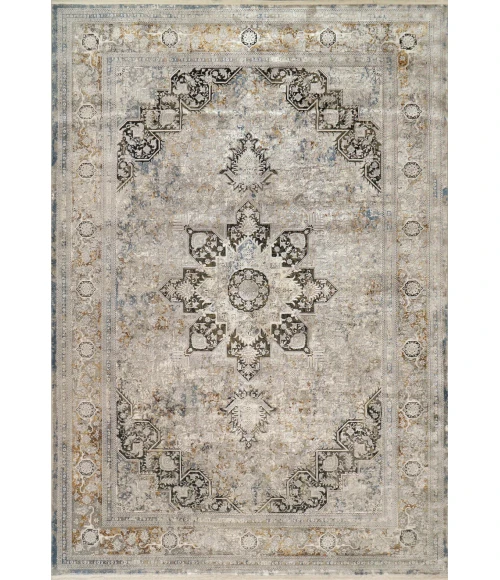 Dynamic Rugs RUBY Ivory/Grey/Gold 2185 5ft. 3in. x 7ft. 7in. Rect. Rug