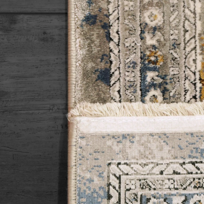 Dynamic Rugs RUBY Ivory/Grey/Gold 2185 6ft. 7in. x 9ft. 6in. Rect. Rug