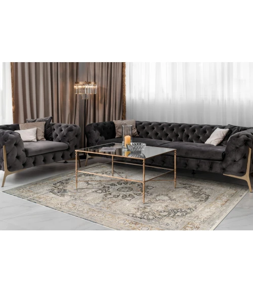 Dynamic Rugs RUBY Ivory/Grey/Gold 2185 5ft. 3in. x 7ft. 7in. Rect. Rug