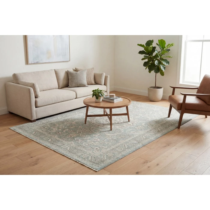 Dynamic Rugs SANTANA Blue/Beige 10260 6ft. 7in. x 9ft. 6in. Rect. Rug