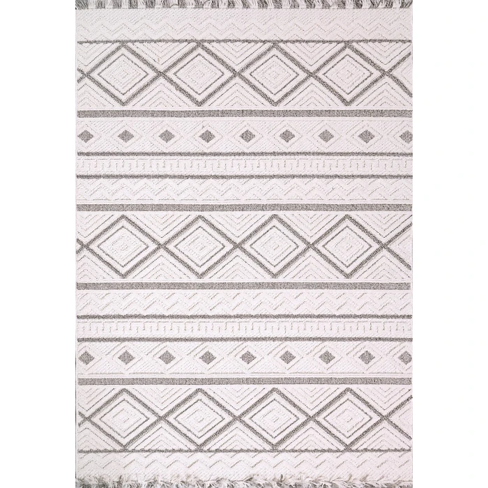 Dynamic Rugs SEVILLE Beige/Dark Grey 3612 5ft. x 7ft. Rect. Rug
