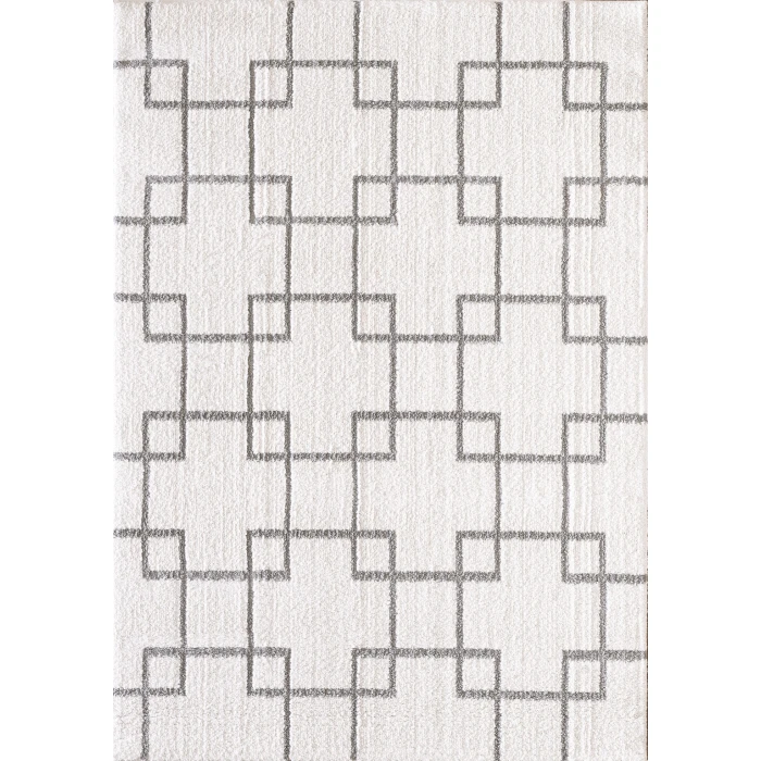 Dynamic Rugs SILKY SHAG Ivory/Silver 5901 2ft. x 3ft. 3in. Rect. Rug