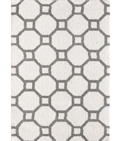 Dynamic Rugs SILKY SHAG White/Silver 5903 7ft. 10in. x 10ft. 10in. Rect. Rug