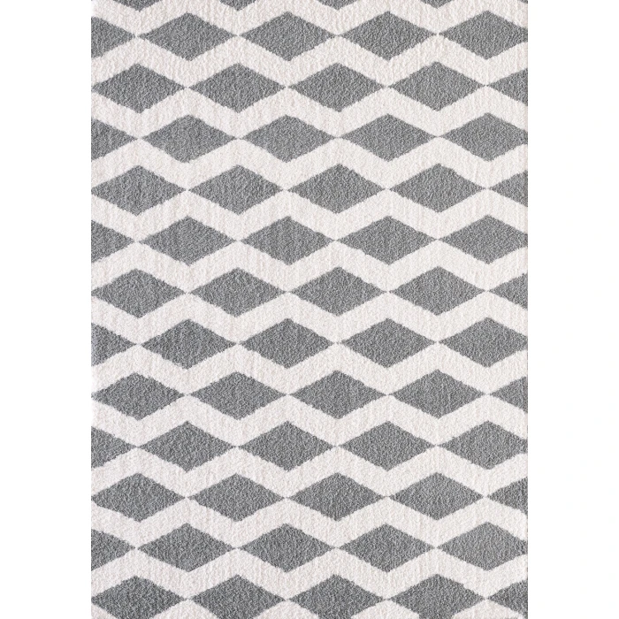 Dynamic Rugs SILKY SHAG White/Silver 5904 6ft. 7in. x 9ft. 6in. Rect. Rug