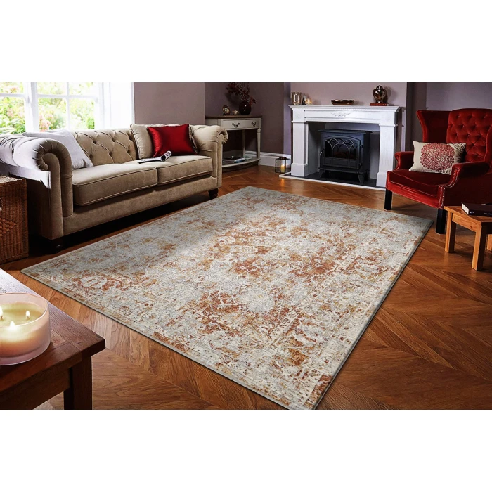 Dynamic Rugs SKYLER Grey/Copper 6711 2ft. 3in. x 7ft. 7in. Rect. Rug