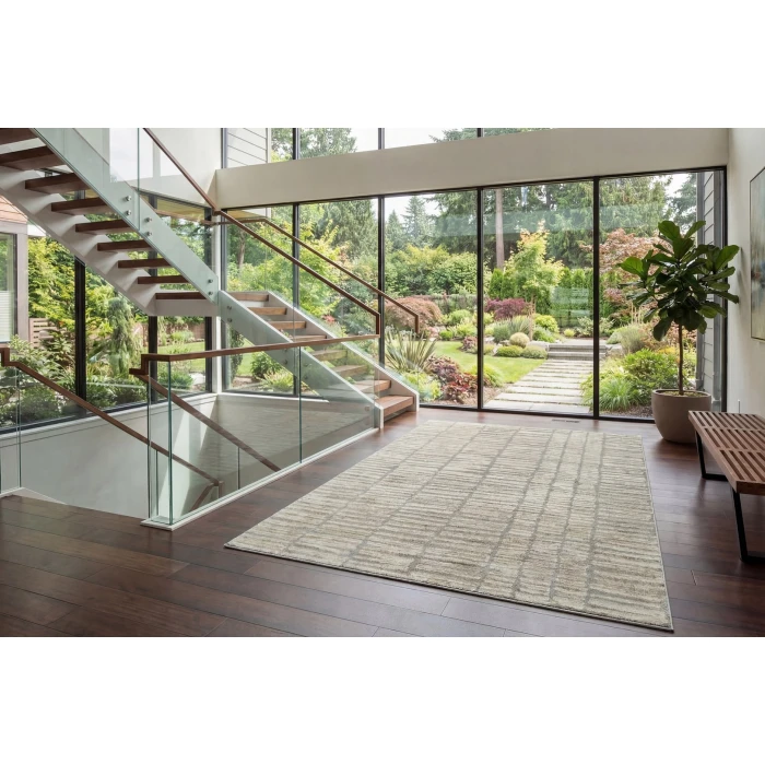 Dynamic Rugs VENEDIK Cream/Grey 17775 6ft. 7in. x 9ft. Rect. Rug