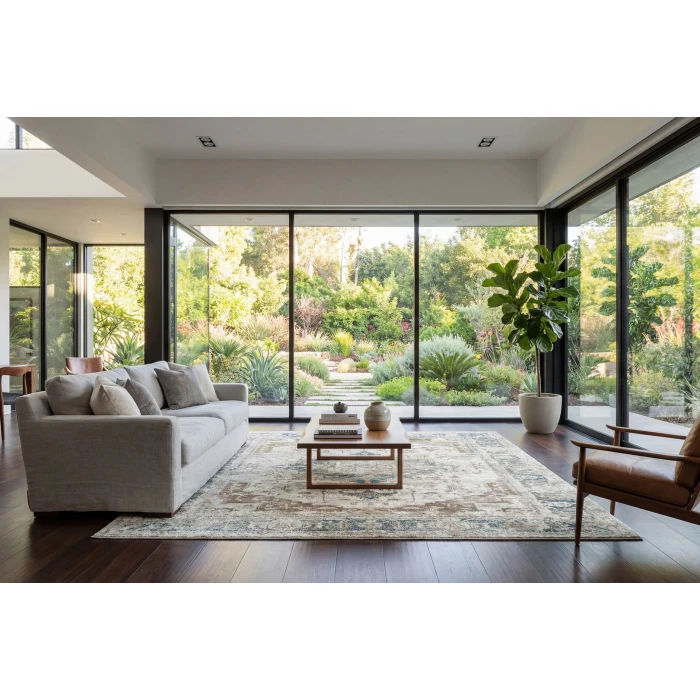 Dynamic Rugs VENEDIK Cream/Navy/Beige 17778 7ft. 10in. x 10ft. Rect. Rug