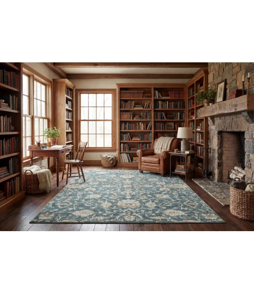 Dynamic Rugs VENEDIK Blue/Cream 17784 6ft. 7in. x 9ft. Rect. Rug