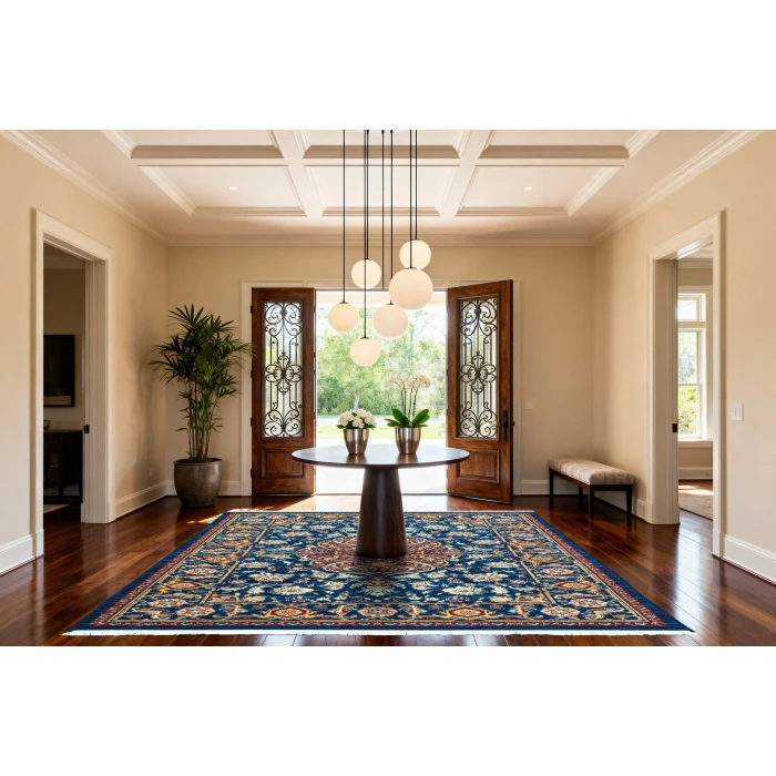 Dynamic Rugs WADE Navy/Red/Multi 18607 2ft. 2in. x 7ft. 7in. Rect. Rug
