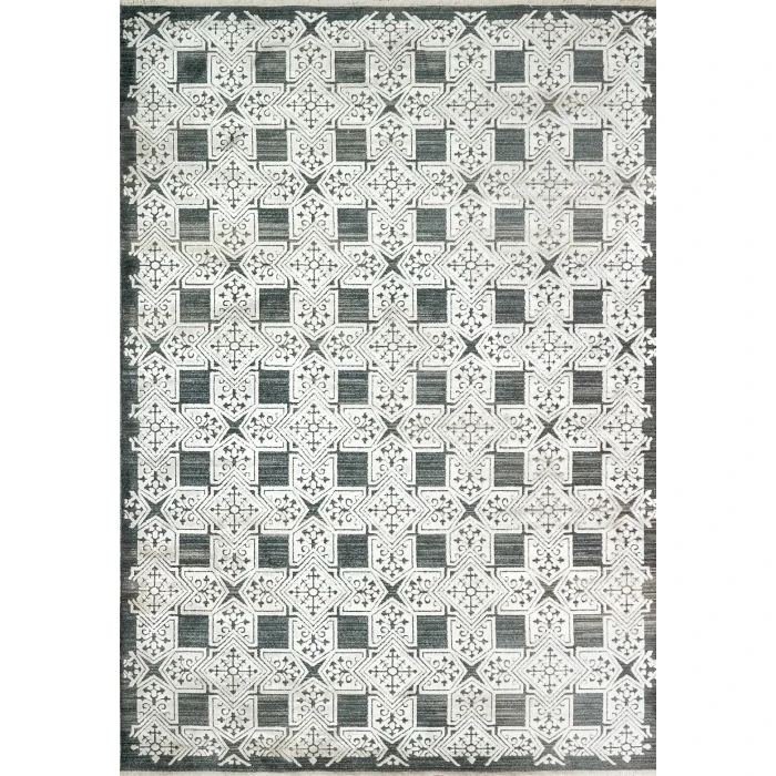 Dynamic Rugs WINGO Blue/Cream 7955 7ft. 10in. x 10ft. 10in. Rect. Rug