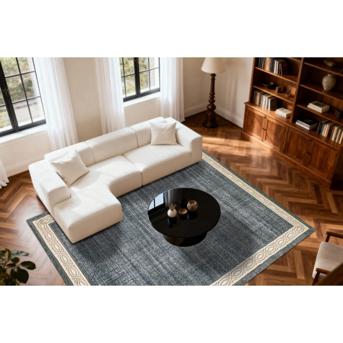 Dynamic Rugs YAZD Blue/Grey 1770 7ft. 10in. x 10ft. 10in. Rect. Rug