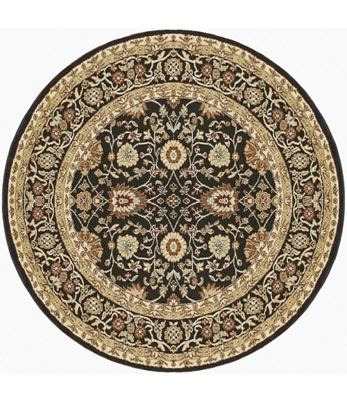 Dynamic Rugs YAZD Black 2803 5ft. 3in. Round Rug