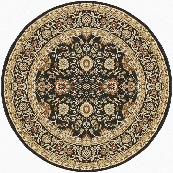 Dynamic Rugs YAZD Black 2803 5ft. 3in. Round Rug