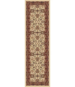 Dynamic Rugs YAZD Cream/Red 2803 2ft. x 7ft. 7in. Rect. Rug