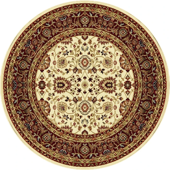 Dynamic Rugs YAZD Cream/Red 2803 5ft. 3in. Round Rug