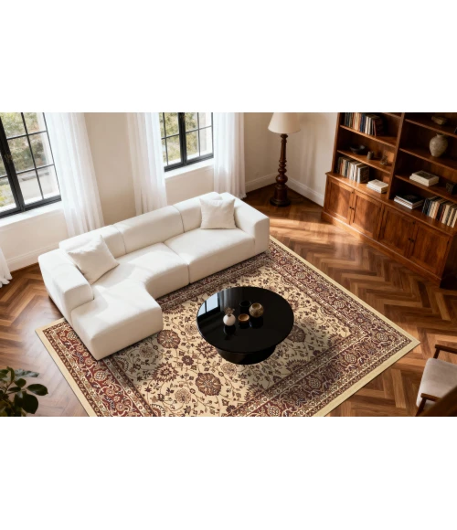 Dynamic Rugs YAZD Cream/Red 2803 7ft. 10in. x 10ft. 10in. Rect. Rug
