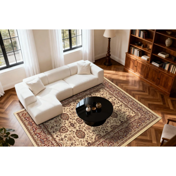 Dynamic Rugs YAZD Cream/Red 2803 2ft. x 3ft. 6in. Rect. Rug