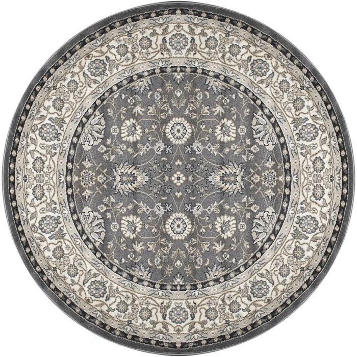 Dynamic Rugs YAZD Grey/Ivory 2803 5ft. 3in. Round Rug