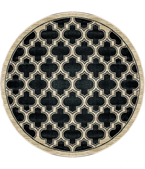 Dynamic Rugs YAZD Black 2816 5ft. 3in. Round Rug