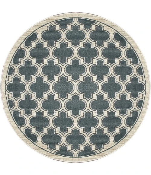 Dynamic Rugs YAZD Blue/Ivory 2816 5ft. 3in. Round Rug