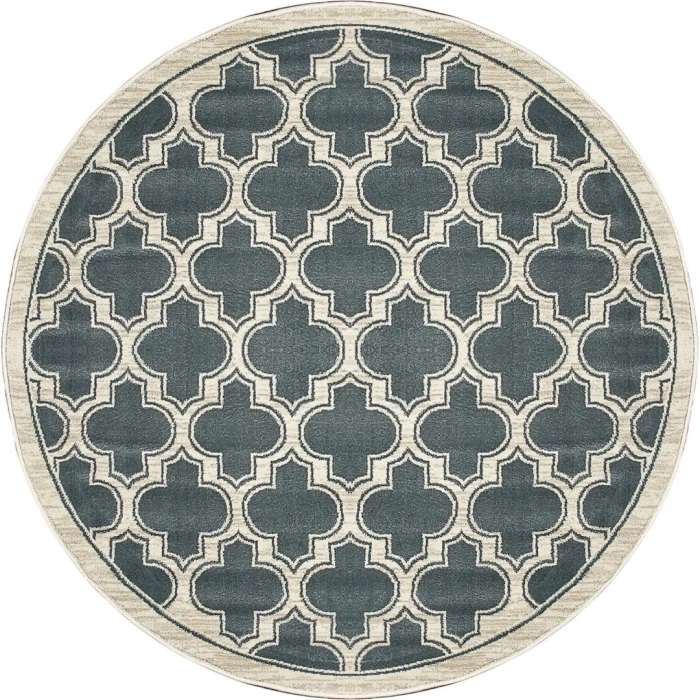 Dynamic Rugs YAZD Blue/Ivory 2816 5ft. 3in. Round Rug
