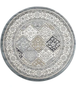 Dynamic Rugs YAZD Blue/Ivory 8471 5ft. 3in. Round Rug
