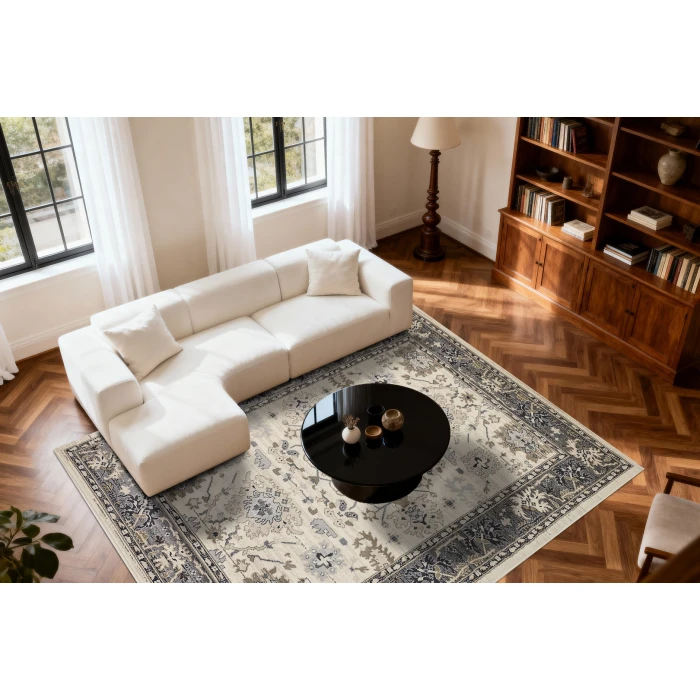 Dynamic Rugs YAZD Ivory/Grey 8531 2ft. x 7ft. 7in. Rect. Rug