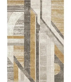 Dynamic Rugs ZAHARA Grey/Gold 4415 2ft. 2in. x 7ft. 7in. Rect. Rug