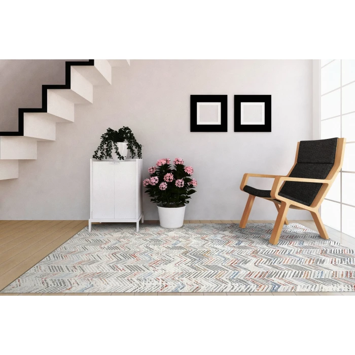 Dynamic Rugs ZEN Grey/Multi 8342 7ft. 10in. x 10ft. 10in. Rect. Rug