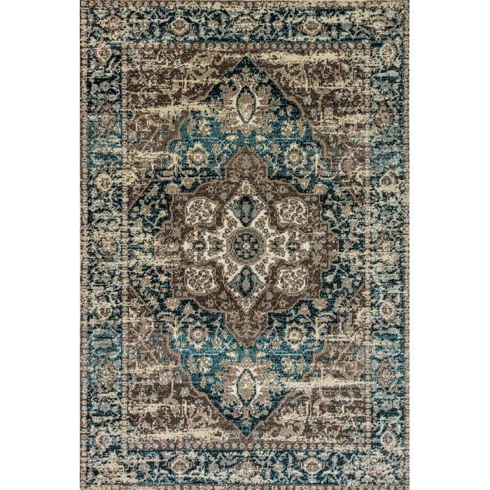 Dynamic Rugs ZODIAC Grey/Blue 6623 7ft. 10in. x 10ft. 10in. Rect. Rug