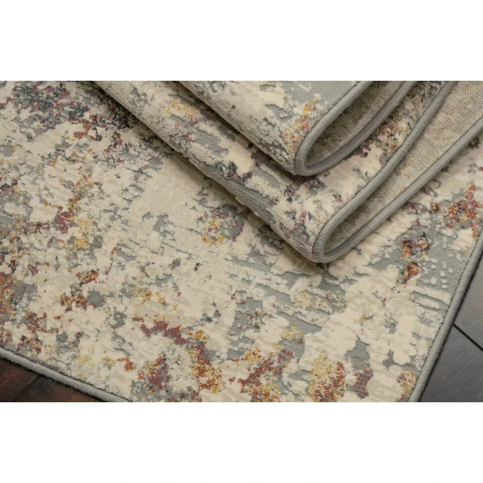 Dynamic Rugs COUTURE Grey/Gold 52023 3ft. 11in. x 5ft. 7in. Rect. Rug