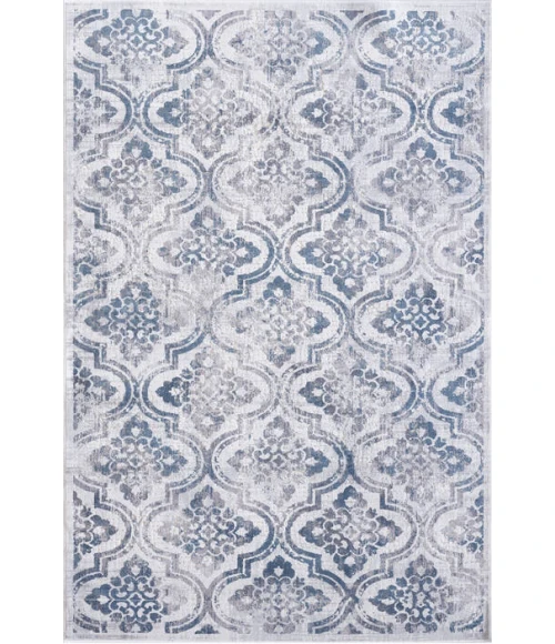 Dynamic Rugs MOSAIC Cream/Grey/Blue 1672 5ft. 3in. x 7ft. 7in. Rect. Rug