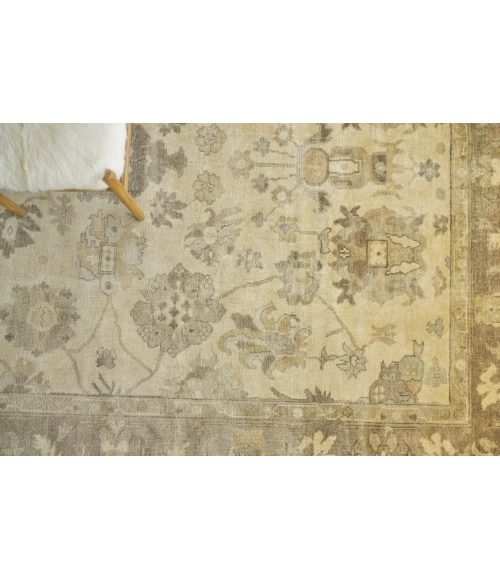 Exquisite Rugs Antique Weave Oushak Ivory/Gray/Beige 20026X9 6ft.X9ft. Rect. Rug