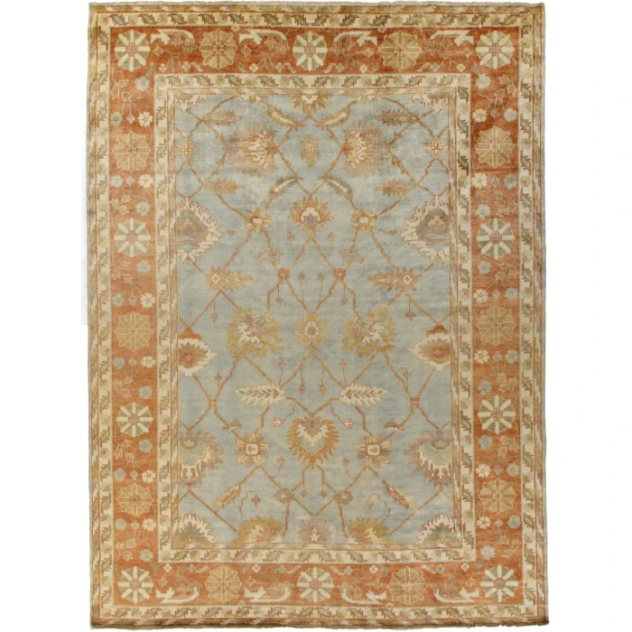 Exquisite Rugs Antique Weave Oushak Marine/Brick 20049X12 9ft.X12ft. Rect. Rug