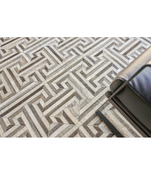 Exquisite Rugs Natural Hide Gray/Ivory 20081X16 1ft.X1ft.6in. Rect. Rug