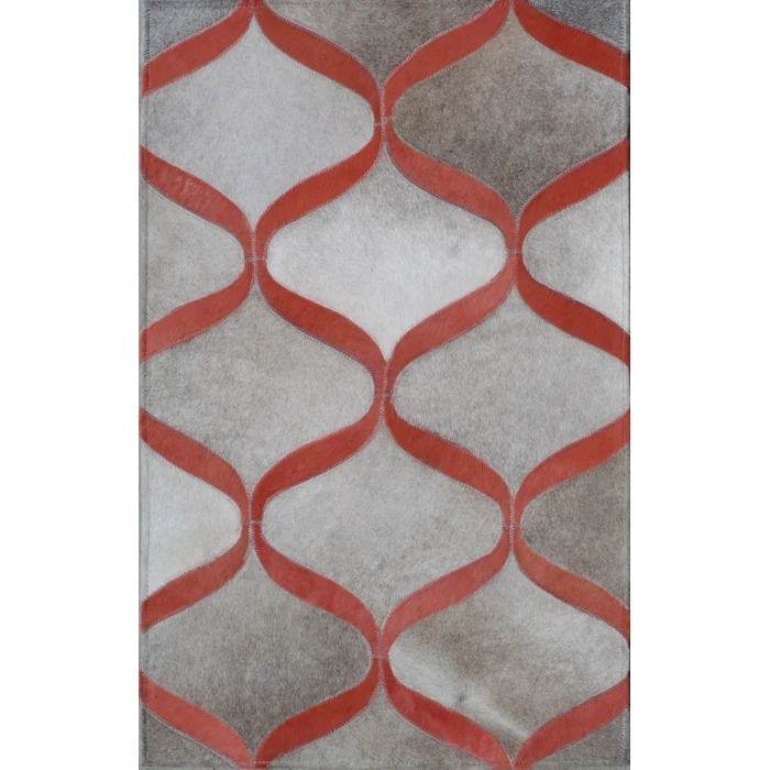 Exquisite Rugs Natural Hide Silver/Terracota 21368x10 8ft.x10ft. Rect. Rug