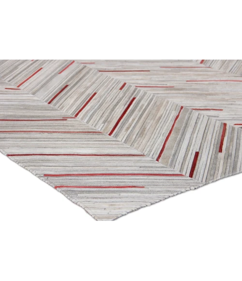 Exquisite Rugs Natural Hide Ivory/Beige/Red/Multi 21381X16 1ft.X1ft.6in. Rect. Rug